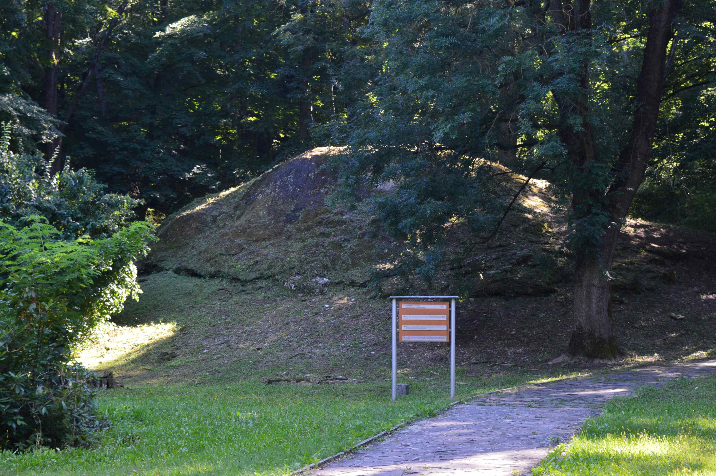 Inactive travertine mounds in Dudince woodlands